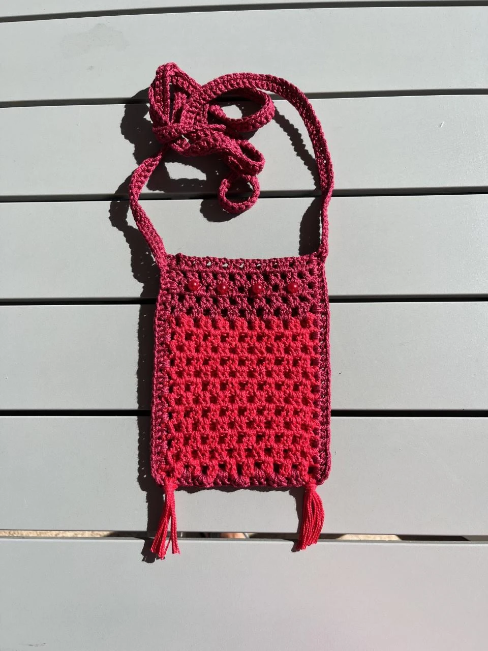 Bolsa bolsa Tasche bolsa tas mála borsa Bandoulière 1 m 40 18 x 13 cm Algodão Vermelho Bo – photo 2